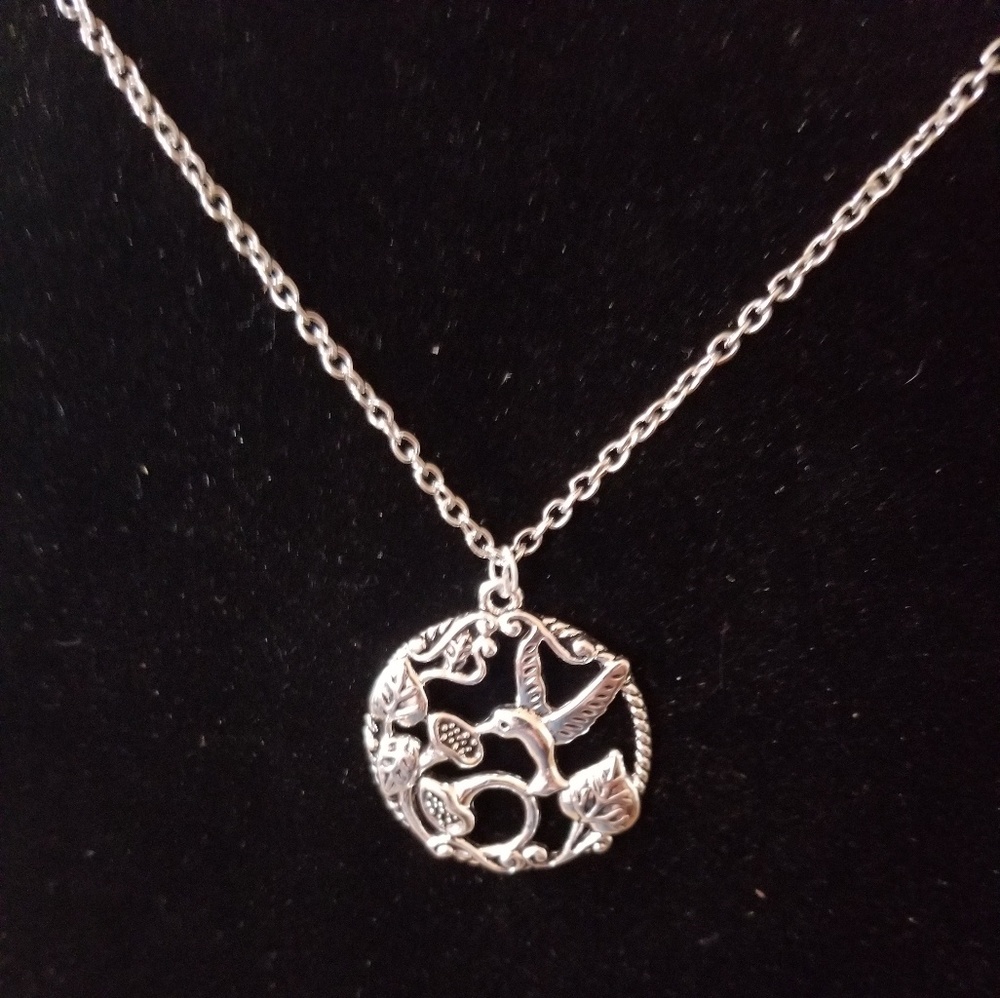 Silver Hummingbird Necklace